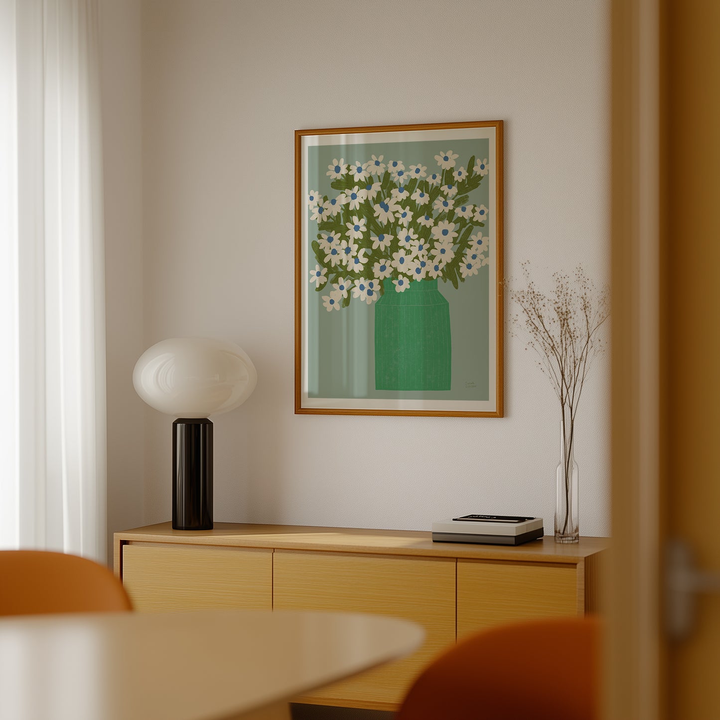 Green Vase Bouquet Print